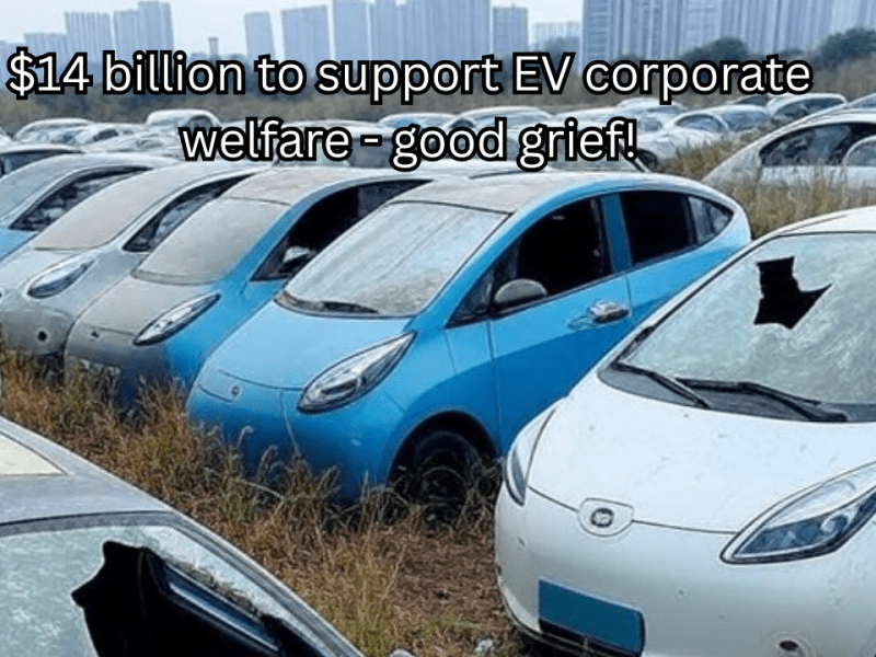 Canada gives $14 billion to support EV corporate welfare  – problem is, they aren’t selling without your&nbsp;money