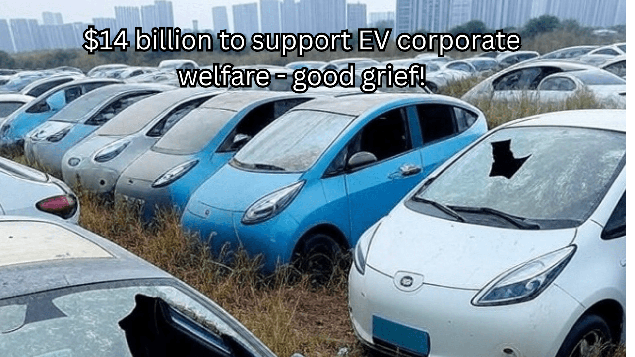Canada gives $14 billion to support EV corporate welfare  – problem is, they aren’t selling without your&nbsp;money